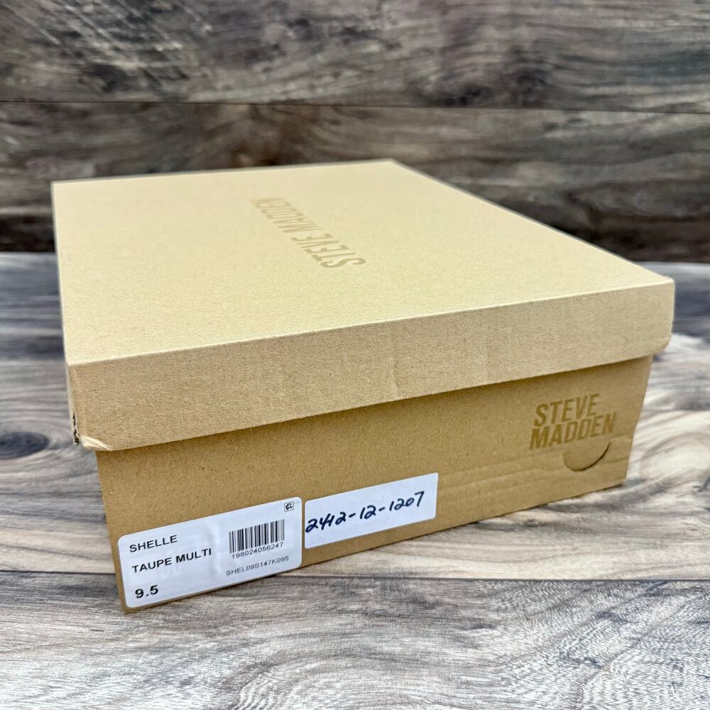 NIB Steve Madden Shelle 9.5M Platform Sandals Taupe Multi - Picture 12 of 13